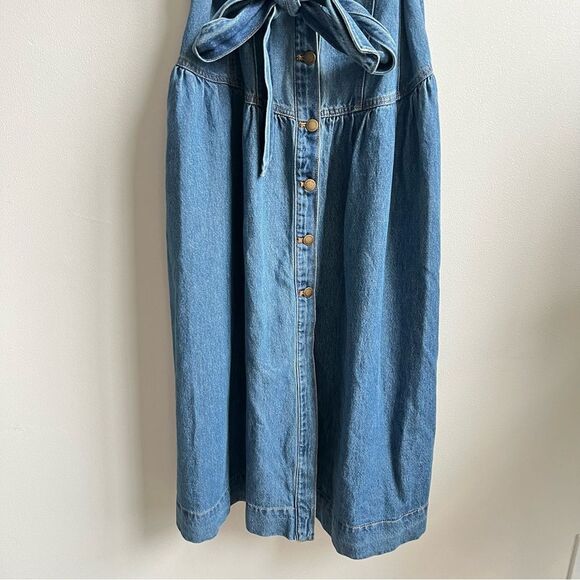 Universal thread Tie-Waist Midi A-Line Dress Indigo Plus size 16 NWT - Picture 3 of 9